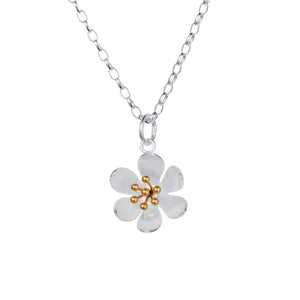 Daisy Necklace Sterling Silver & Gold