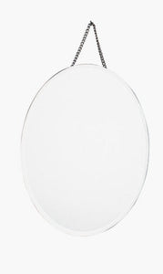 Clear Glass Oval Wall Mirror