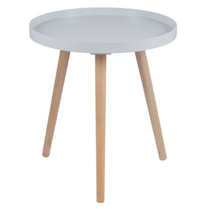 Grey & Natural Pine Wood Round Table