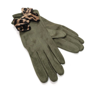 Animal Print Bow Gloves