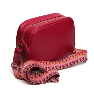 Red Vegan Leather Camera Bag