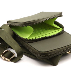 Khaki Recycled Nylon Phone Bag