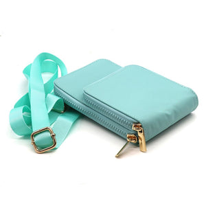 Pale Aqua Recycled Nylon Phone Bag