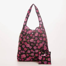 Load image into Gallery viewer, Black Rose Eco Foldable Shopping Bag
