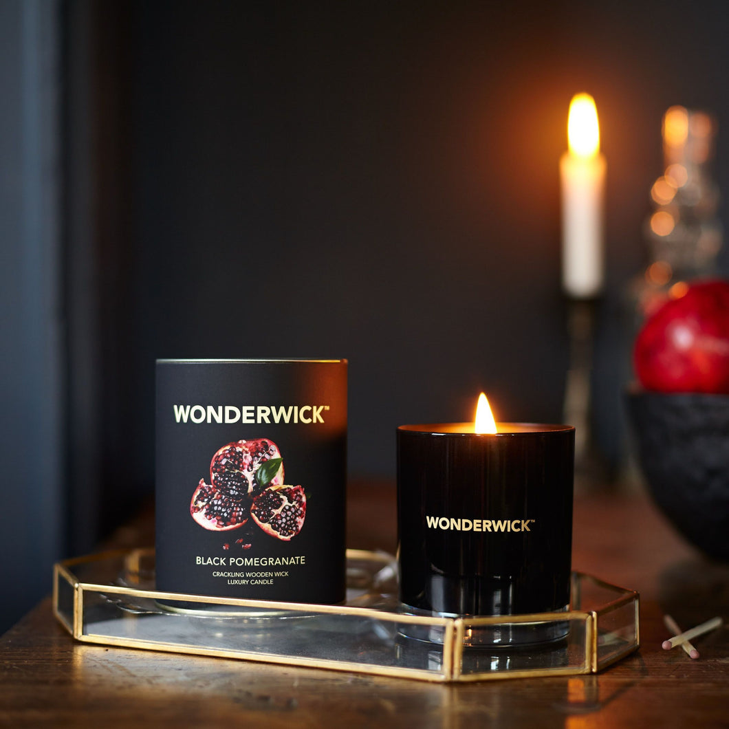 Black Pomegranate Noir Glass Candle
