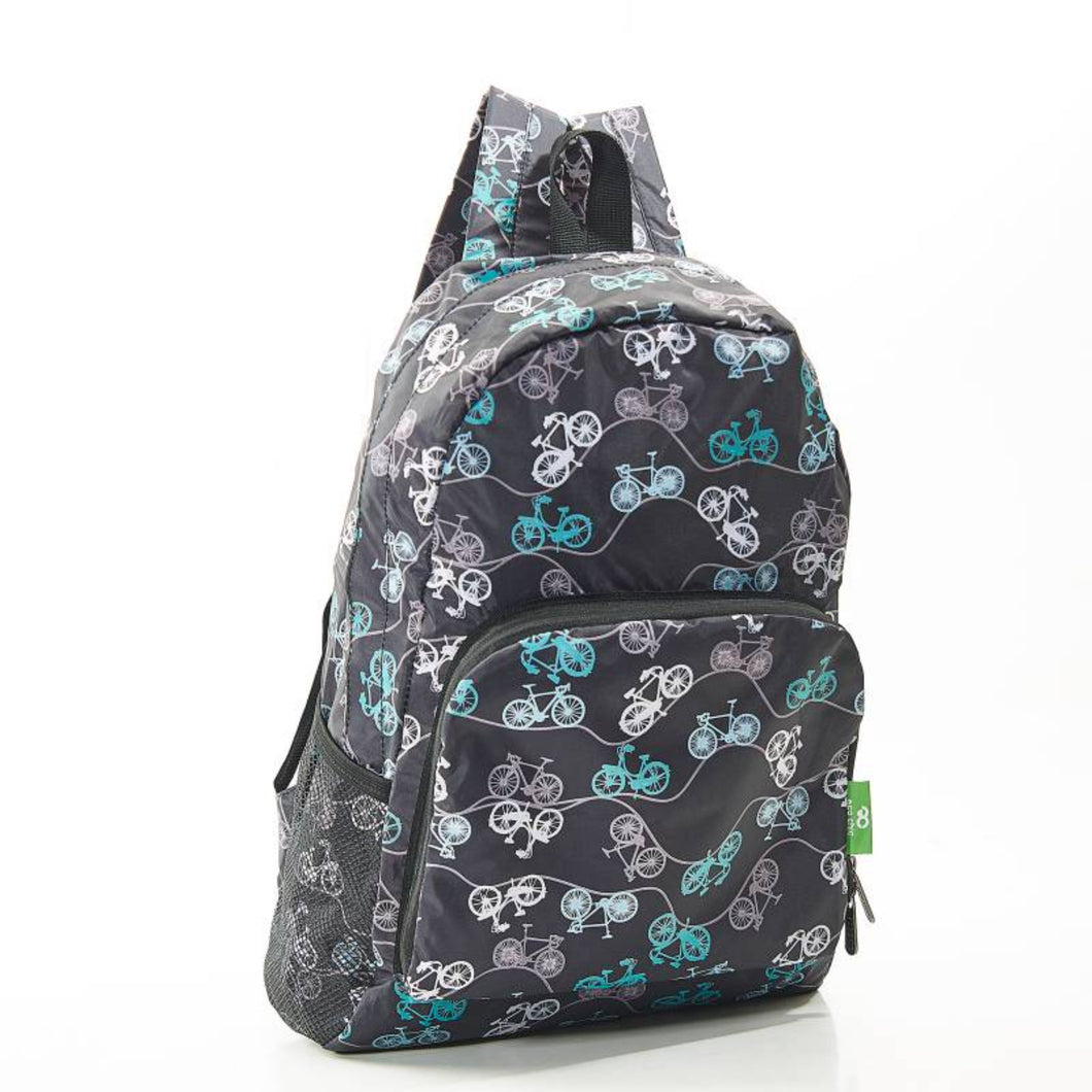Black Bike Foldable Backpack