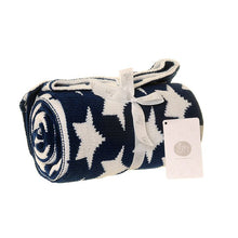 Load image into Gallery viewer, Navy &amp; White Star Chenille Baby Blanket
