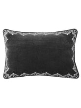 Load image into Gallery viewer, Embroidered Charcoal Velvet Cushion
