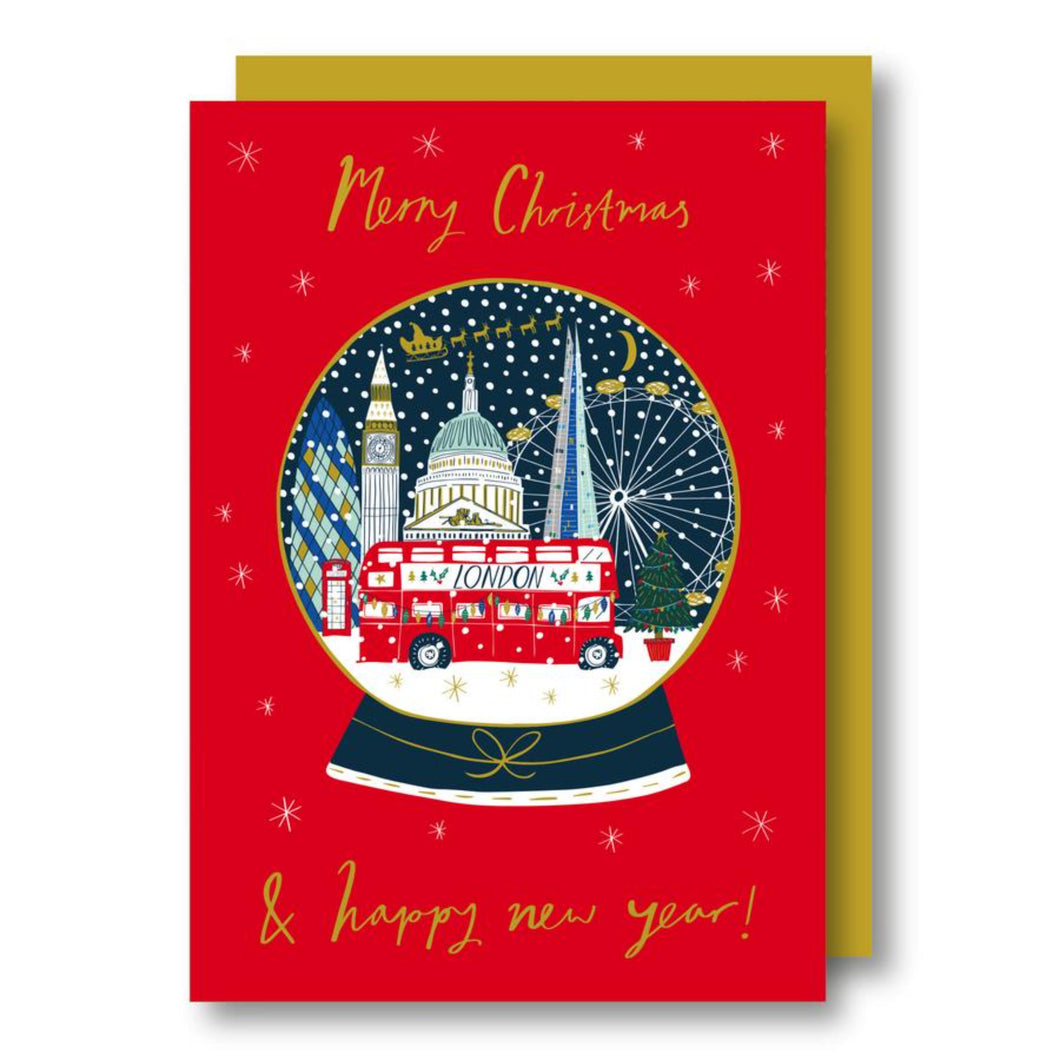 London Snow Globe Christmas Card Pack of 8