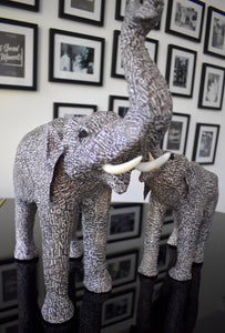 A-Z Newsprint Decorative Papier Mache Elephants