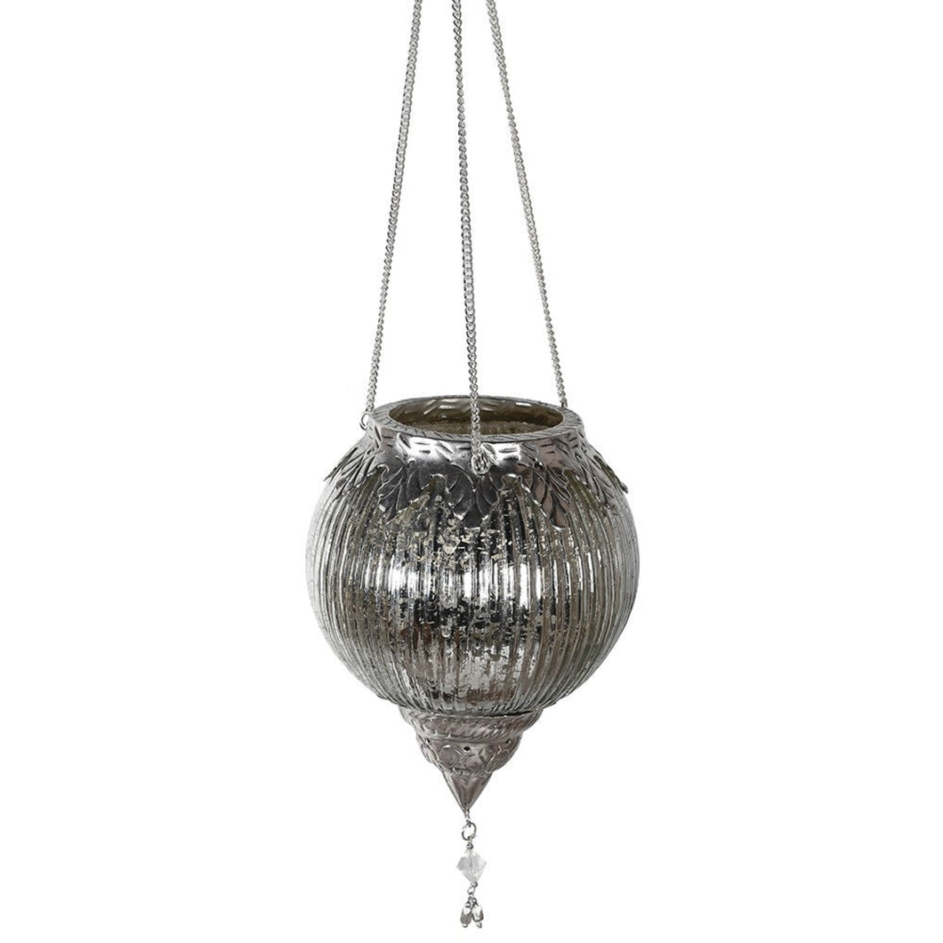 Antique Glass Hanging Candle Holder