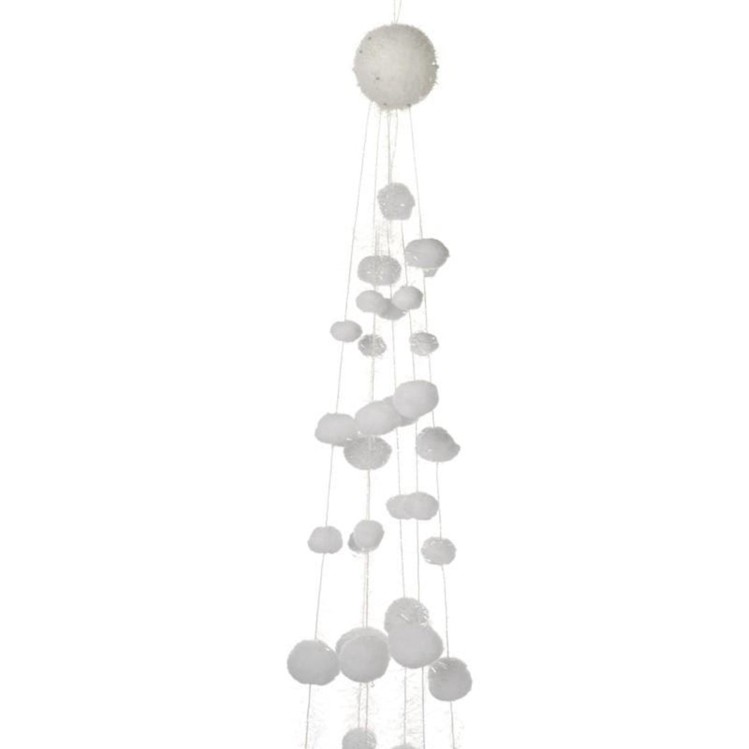 Large White Snowball Christmas Garland Decoration