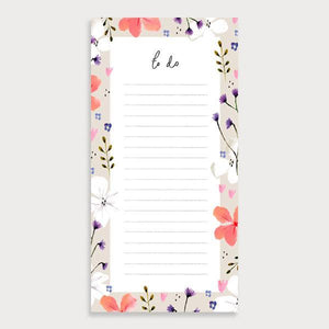 Coral Floral To Do List - Notepad