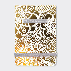 A7 Mini Notepad - Gold Floral
