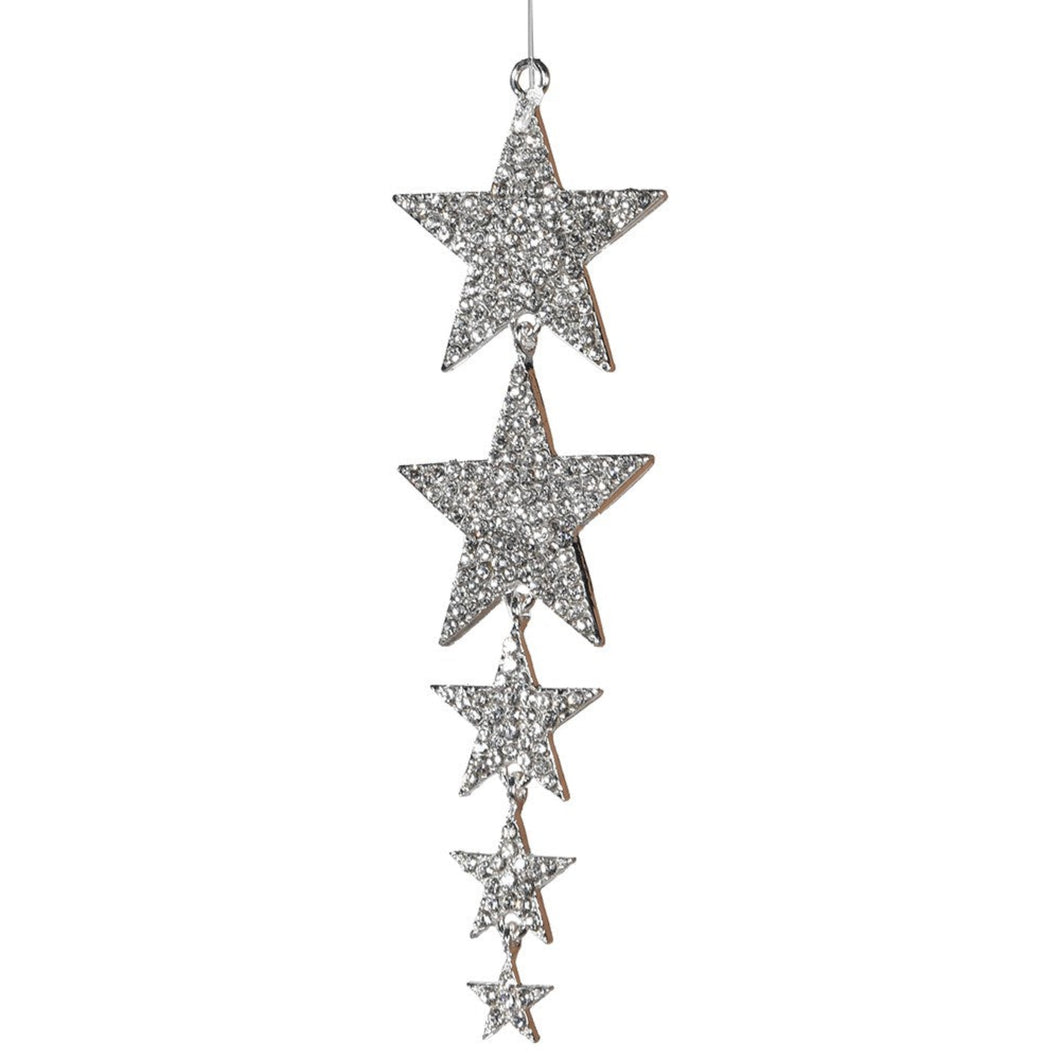 Silver Star Droplet Tree Decoration