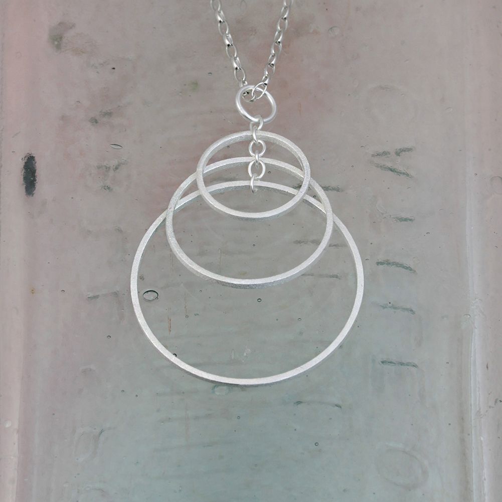 Triple Hoop Sterling Silver Necklace