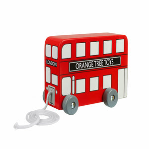 Traditional Wooden Pull Along London Bus Toy