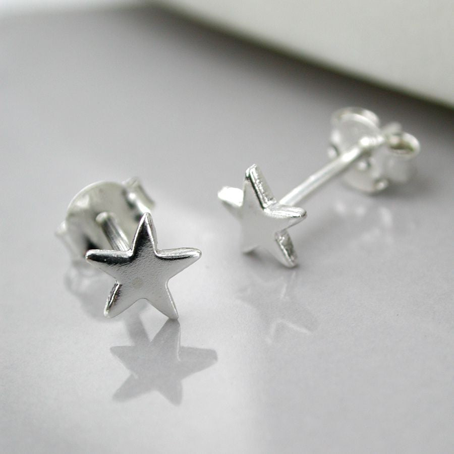 Tiny Silver Star Stud Earring