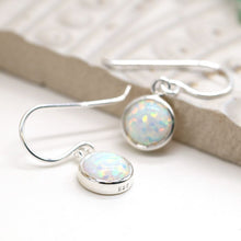Load image into Gallery viewer, Sterling Silver Opal Drop Earrings
