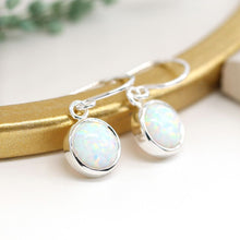 Load image into Gallery viewer, Sterling Silver Opal Drop Earrings
