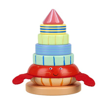 Load image into Gallery viewer, Traditional Wooden Stacking Ring Hermit Crab Toy
