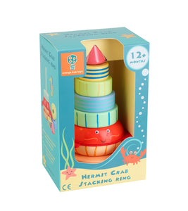 Traditional Wooden Stacking Ring Hermit Crab Toy