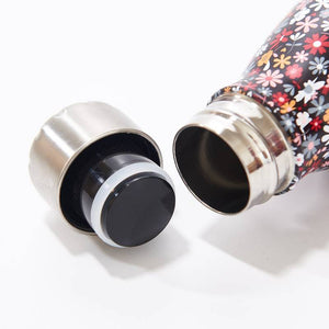 Eco-Chic Thermal Bottle- Black Ditsy