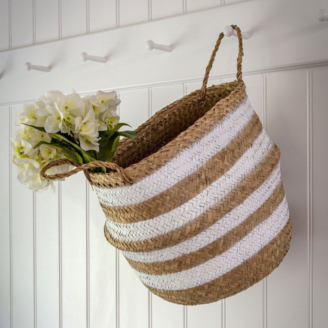 Seagrass White Stripe Basket