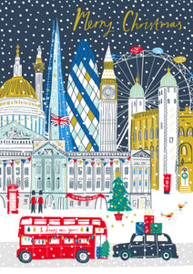 London Skyline Gold Foiled Christmas Card