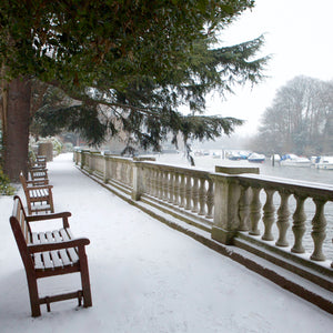 Twickenham Riverside in Winter single Greeting Card