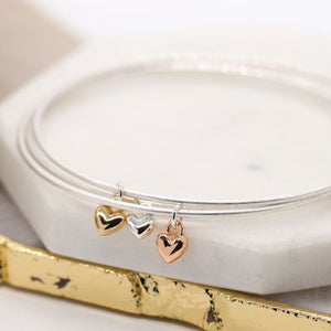 Triple Heart Wire Bangle