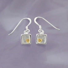 Load image into Gallery viewer, Heart Of Gold Drop Sterling Silver Earrings
