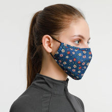 Load image into Gallery viewer, Gracee Face Mask Blue Flower Print
