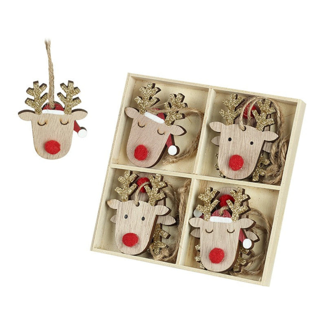 8 Reindeer With Gold Antlers