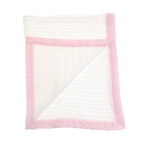 Cellular Blanket- Pink Trim