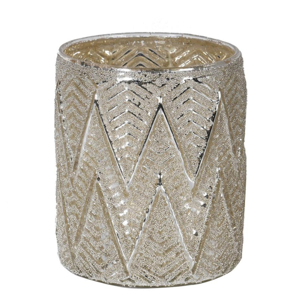 Antique Silver Zig Zag Candle Holder