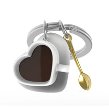 Load image into Gallery viewer, White Coffee Lover Keyring
