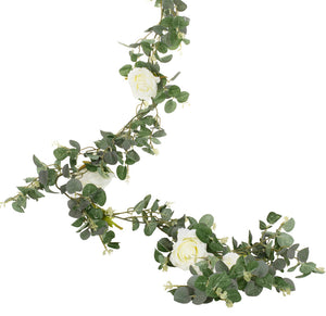 Eucalyptus Garland With White Roses