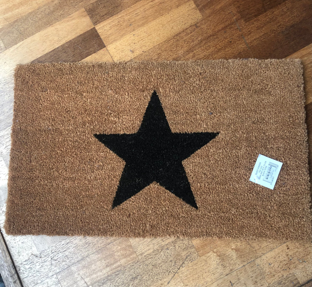 Black Star Door mat 75x45cm