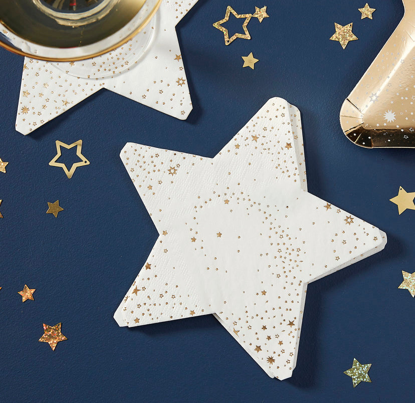 Gold Foiled Star Paper Napkins