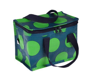 Green on Blue Spot Lunch Bag
