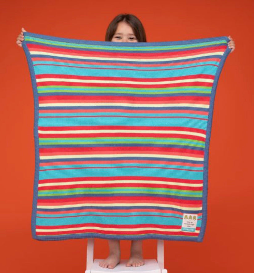 Multi Colour Knitted Blanket