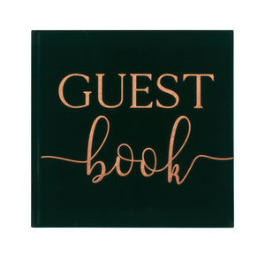 Green Velvet Foiled Guest Book