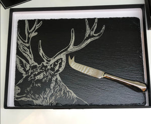Stag Cheese Board & Knife Gift Set