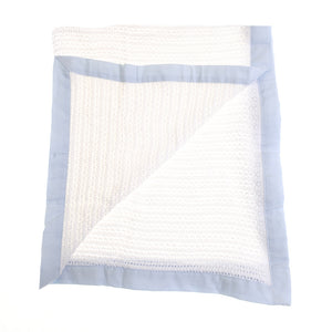 Cellular Blanket- Blue Trim