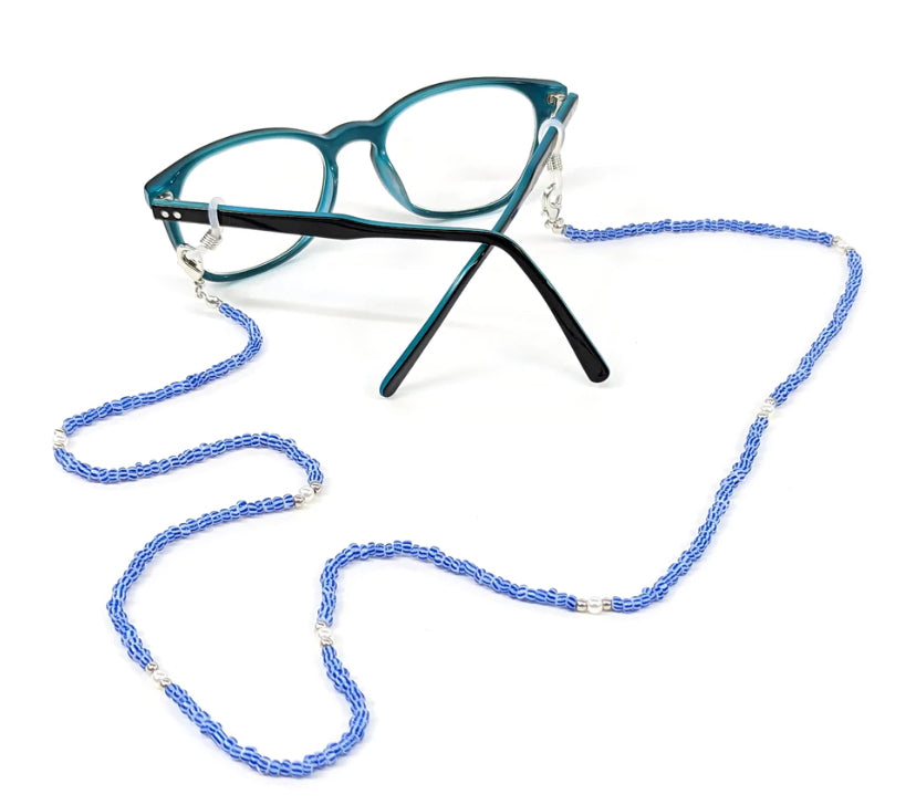Blue Seed Bead Glasses Chain