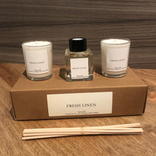 Load image into Gallery viewer, Fresh Linen - Gift Pack 50ml Diffuser with 2 Candles
