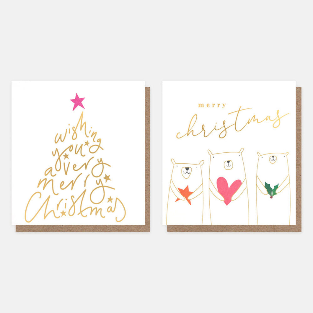 Text Tree & Bear Charity Cards Pack of 8