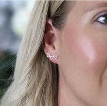 Load image into Gallery viewer, Silver Triple Heart Earrings
