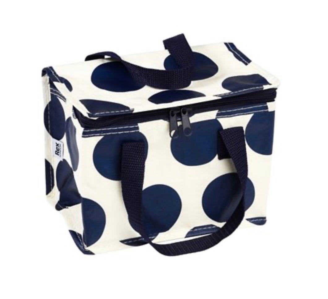 Navy on White Spot Lunchbag